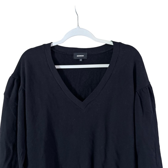 Monrow 100% Cotton Supersoft V-Neck Sweatshirt - Picture 3 of 5